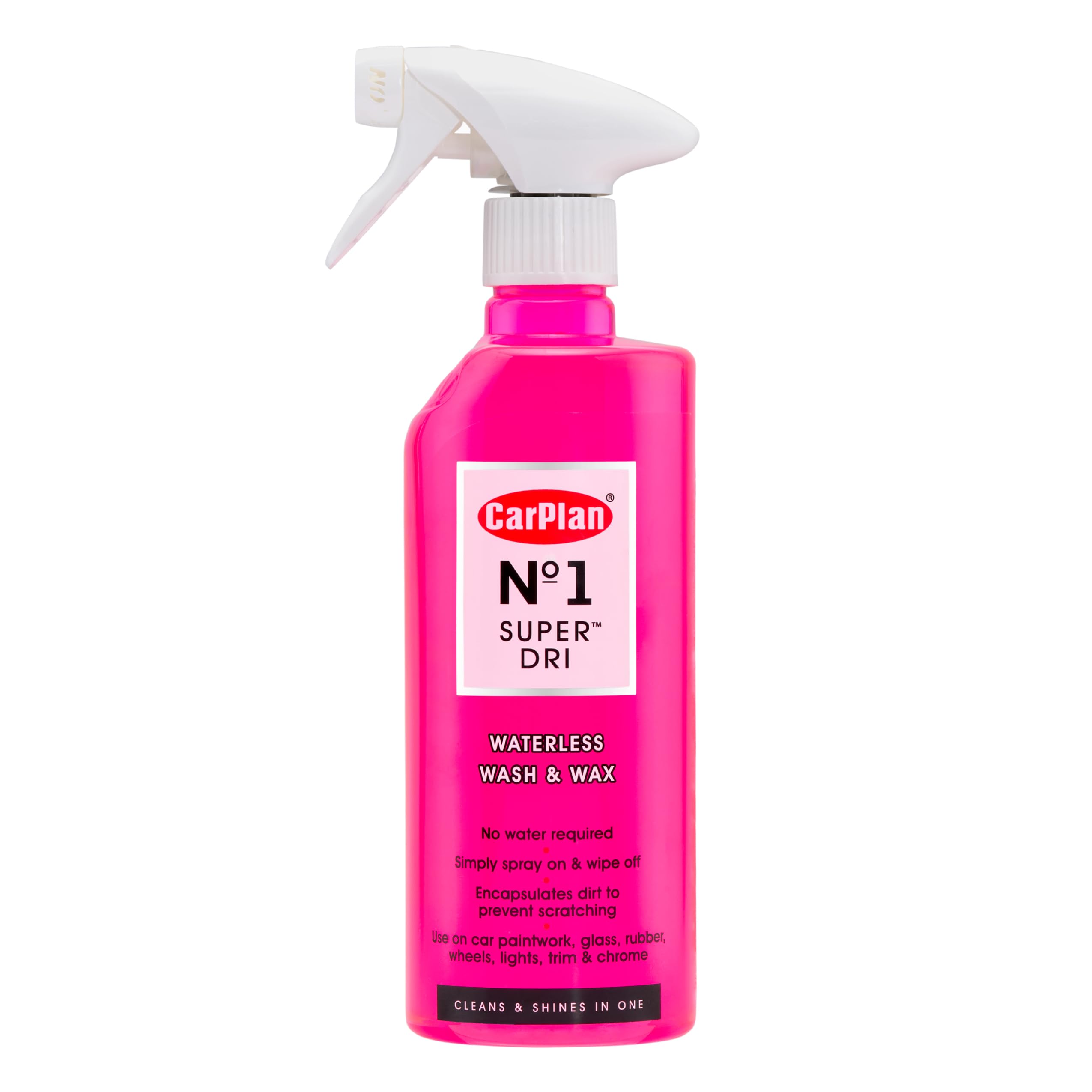 CarPlan No.1 Super Dri Spray Cire et nettoyant de voiture sans eau pour facile et rapide usage 600 ml